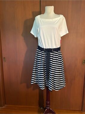 NWT Kate Spade White and Navy Dress